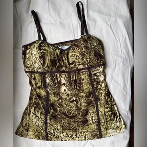 Y2K Cavalli-esque Cache Snakeskin Elastic Camisole w/ Cups- Size M